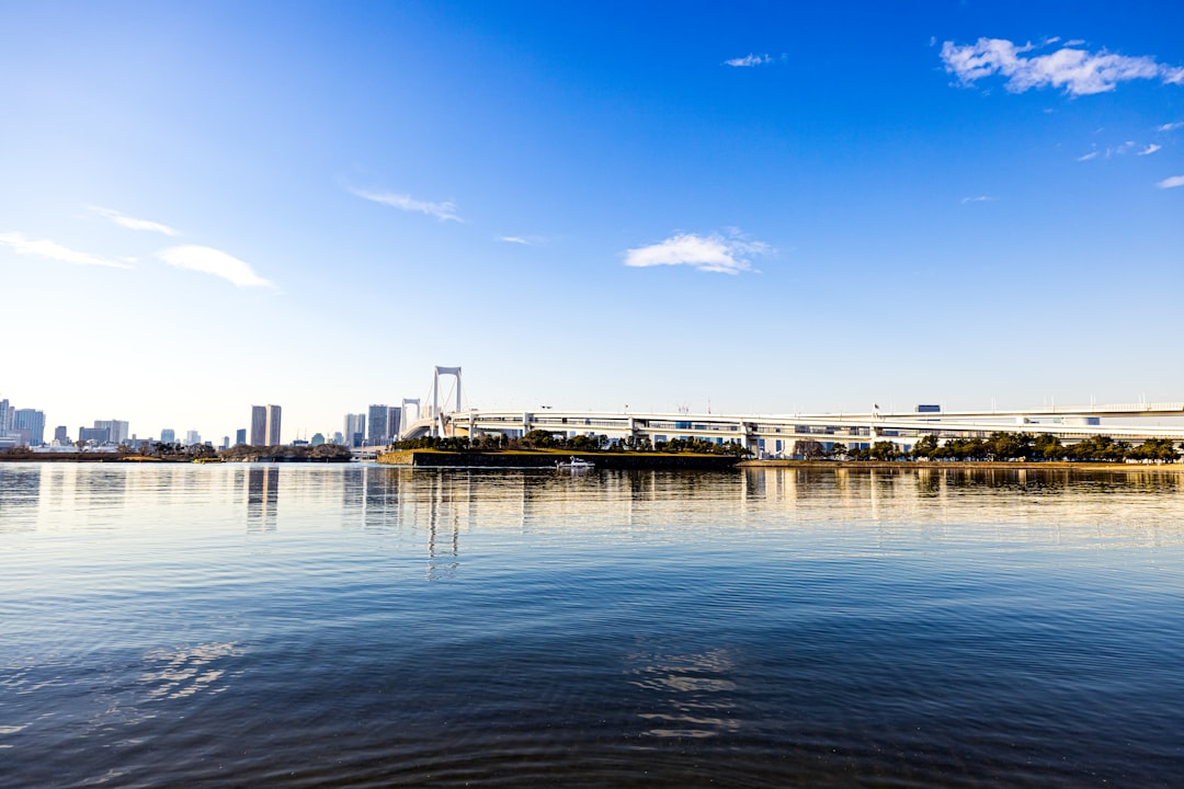 お台場から望むレインボーブリッジと東京湾